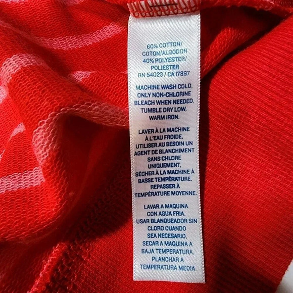 Old Navy  RED/WHITE Striped Sweat Shirt Women's XL Longsleeve Crewneck - Picture 10 of 10